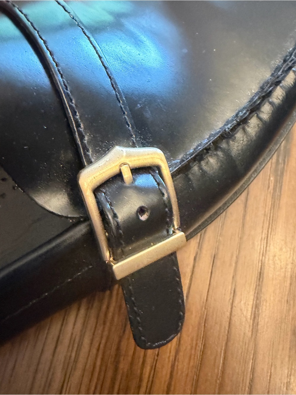 G.H. Bass & Co. weejuns Black Leather Moc Toe Buckle Slip-On Loafers. Size 9.5 - Picture 6 of 13